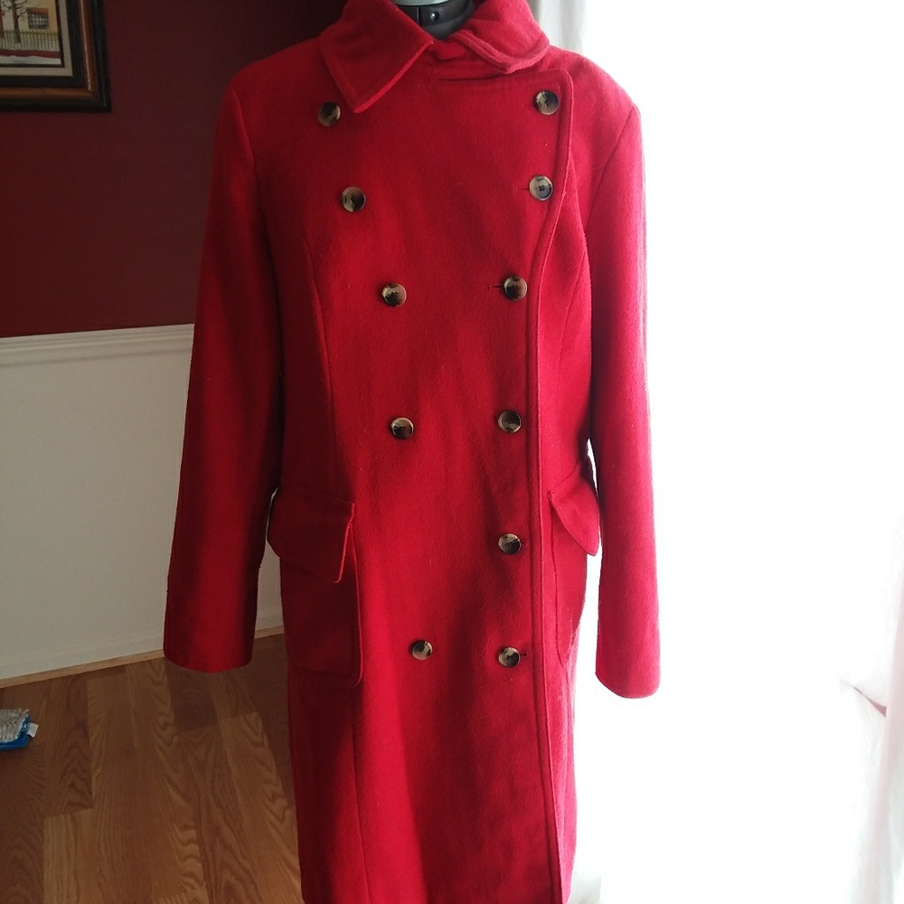 Red Winter Coat Duster Length